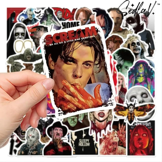 SEDLAV Spooky Halloween Puffy Stickers Set - Horror Movie, Thriller Characters