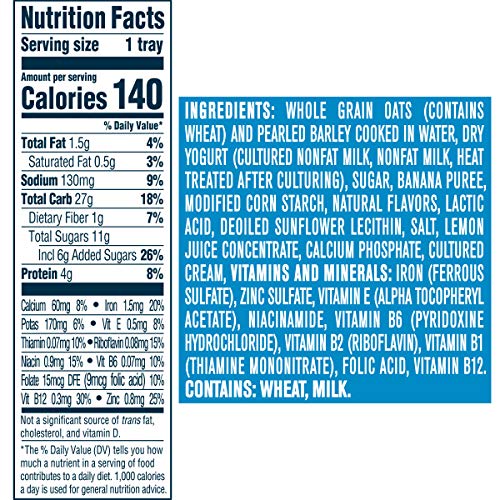 Gerber Breakfast Buddies Toddler Cereal, Oatmeal & Barley Bananas & Cream Cereal, Non-GMO Whole Grain Oats, Yogurt & Real Fruit, For Toddlers, 4.5 OZ (Pack of 4)