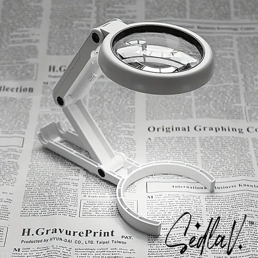 SEDLAV Magnifier Glass Table Lamp Foldable 5X/11X Magnifying Lamp with LED Lights USB Powered Reading, Jewelry, and Task Crafts Magnifier