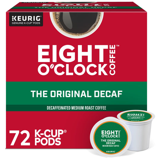 Eight O'Clock Cofee Original Decaf, Keurig Single Serve K-Cup Pods, 72 Count (6 Packs of 12)