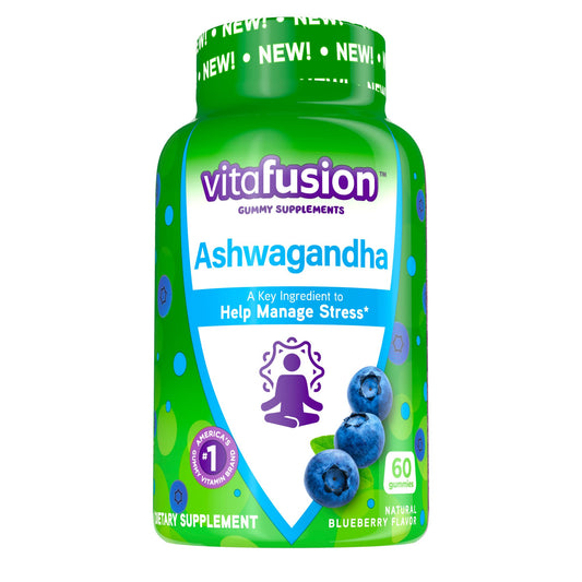 Vitafusion Ashwagandha Gummies –Clinically Shown Adaptogen Sensoril Ashwagandha 125mg Per Serving – Help Manage Stress – Chewable Gummy Vitamins/ Alternative to Liquid Capsules Drops Powder, 60 Count