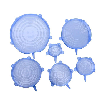 SEDLAV Silicone Stretch Lids - Reusable Food Bowl Covers & Food Huggers - Set of 6 Premium Quality Silicone Lids for Bowls and Food Covers - Can Lids, Oven, Freezer