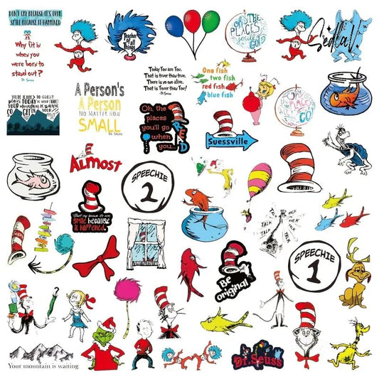 SEDLAV 50pcs Cute Cat's Hat Waterproof Vinyl Stickers Funny Decals for Water Bottles Laptop Phone Good for Teachers Classroom Scrapbook Helmet