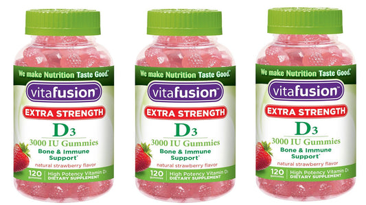 Vitafusion Extra Strength Vitamin D3 sJzoE Gummies, 120 Gummies (Pack of 3) BlBrt