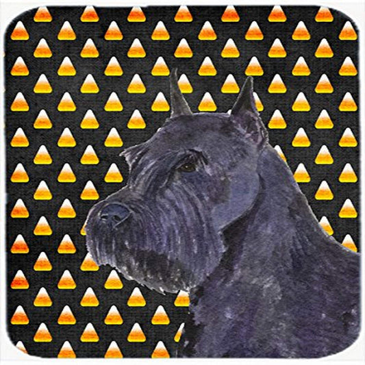 Caroline's Treasures SS4316LCB Schnauzer Giant Candy Corn Halloween Portrait Glass Cutting Board Large Decorative Tempered Glass Kitchen Cutting and Serving Board Large Size Chopping Board