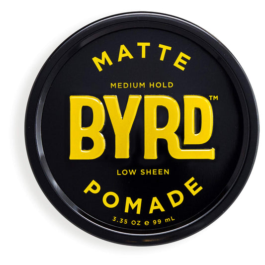 BYRD Hair Matte Pomade - Medium Hold, No Sheen, For All Hair Types, Mineral Oil Free, Paraben Free, Phthalate Free, Sulfate Free, Cruelty Free, Water Based, 3.35oz