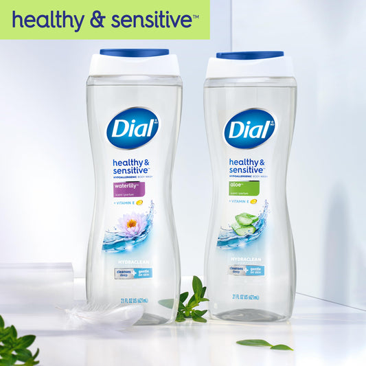 Dial Clean + Gentle Body Wash, Aloe Scent, 16 fl oz (Pack of 6)
