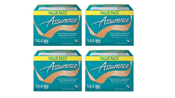 Assurance Premium XL Disposable Washcloths, 144 Ct - 4 Pack