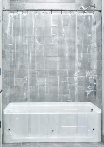iDesign Waterproof PEVA Plastic Shower Curtain Liner for Use Alone or With Fabric Curtain, 72” x 72”, Clear