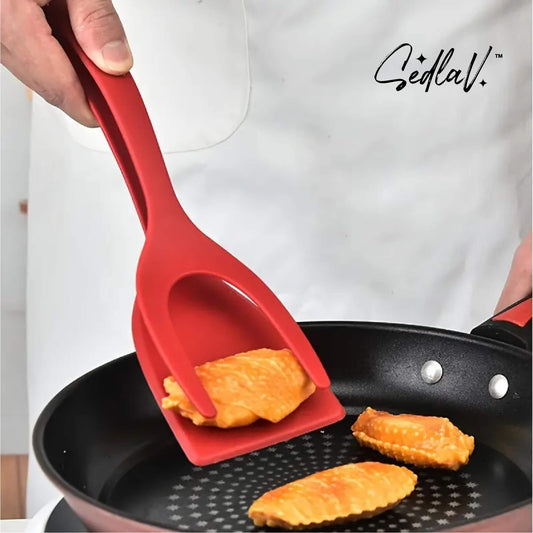 SEDLAV Small Silicone Spatula - Small Spatulas for Kitchen Use, Spatulas Silicone Heat Resistant, Multifunctional Kitchen Spatula with Non-Stick Heat Resistant Food Clip Tongs - Ideal for Eggs