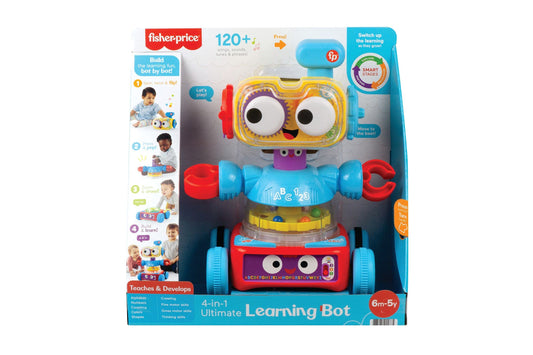 Fisher-Price Baby Toddler & Preschool Toy 4-In-1 Learning Bot With Music Lights & Smart Stages Content For Ages 6+ Months