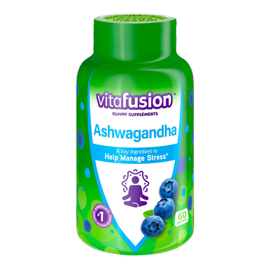 Vitafusion Ashwagandha Gummies –Clinically Shown Adaptogen Sensoril Ashwagandha 125mg Per Serving – Help Manage Stress – Chewable Gummy Vitamins/ Alternative to Liquid Capsules Drops Powder, 60 Count