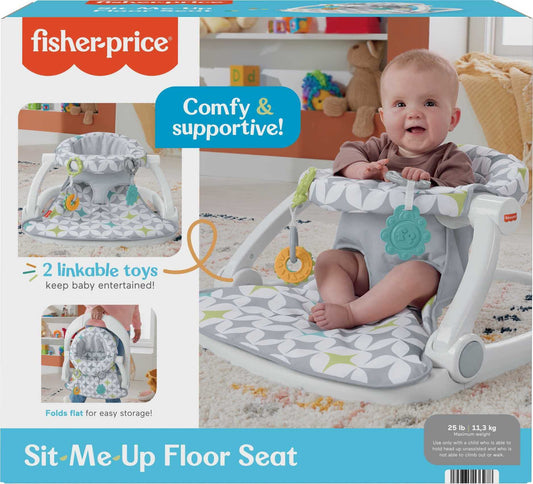 Fisher-Price Baby Portable Chair Sit-Me-Up Floor Seat with Developmental Toys & Machine Washable Seat Pad, Starlight Bursts