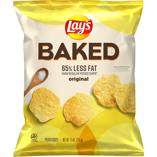 Baked, Lay's Original Potato Crisps, 0.875 Ounce (Pack of 60)