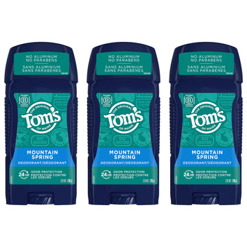 Tom's of Maine Long-Lasting Aluminum-Free Natural Deodorant for Men, Mountain Spring, 2.8 oz. 3-Pack (Packaging May Vary)