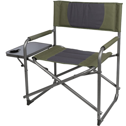 oky Oversized Director Chair with Side Table for Outdoor, Green Fabric, 22.80 x 38.50 x 35.00 ''