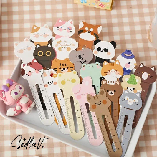 SEDLAV Cartoon Cute Ruler Bookmarks - Valentine Bookmarks, Magnetic Bookmarks - 30 Unique Animal Patterns