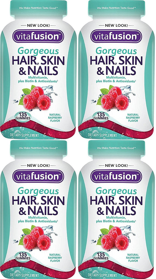 Vitafusion Gorgeous Hair, Skin & Nails Multivitamin, 135 Count (Pack of 4)