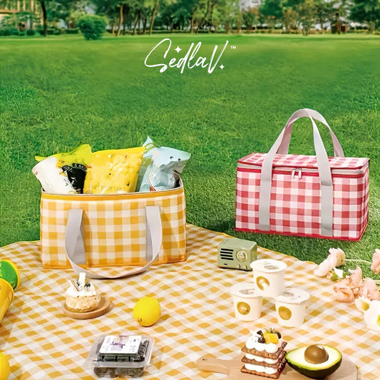 SEDLAV Large Capacity Outdoor Picnic Bag, Camping Picnic Basket, Travel Picnic Bag, Bento Bag, Lunch Box