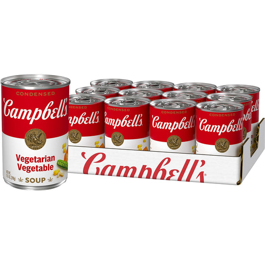 Campbell’s Condensed Vegetarian Vegetable Soup, 10.5 Ounce Can (Pack of 12)
