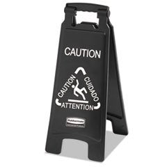 (3 Pack Value Bundle) RCP1867505 Executive 2-Sided Multi-Lingual Caution Sign, Black/White, 10 9/10 x 26 1/10