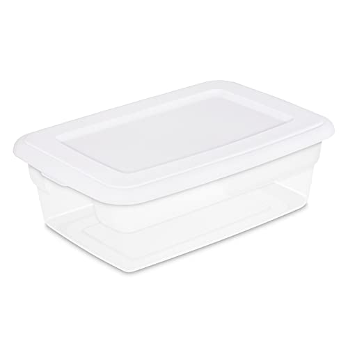 oky 12 Qt. Storage Box Plastic, White,16.88x11.50x5.88 Inches