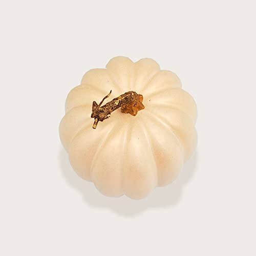 SEDLAV Harvest Tall Pumpkin with Gold Wash, 7.5" x 8" (Tall Cream)