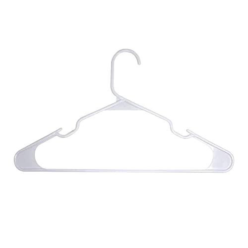 SEDLAV White Hangers Set with Built-in Shoulder Grooves – Reinforced Plastic Edges for Stability and Support, Slim Design, Plastic Smooth Edges for Hanging Thin Strap Shirts, t-Shirts, Blouses