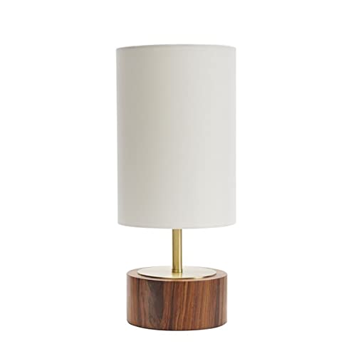 Woodgrain Touch Table Lamp, Walnut and Brushed Brass Finish