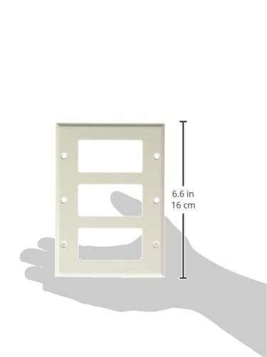 Leviton 80411-W 3-Gang Decora/GFCI Device Decora Wallplate, Standard Size, Thermoset, Device Mount, White