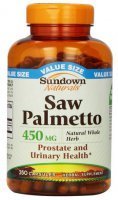 Sundown Saw Palmetto 450 mg Capsules 250 ea (PACK OF 3)