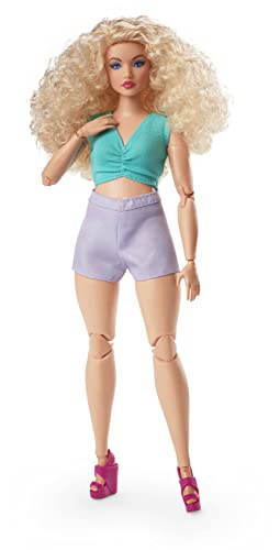 Barbie Looks Doll, Blonde Curly Hair, Color Block Outfit with Waist Cut-Out, Curvy Body Type, Style and Pose, Fashion Collectibles