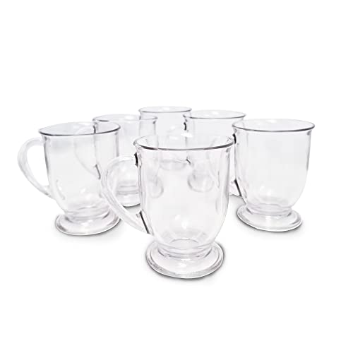 SEDLAV Glasses Espresso Mugs, Clear Glass Cup for Coffee 16 Ounce Mug Set, Coffee Mug Warm Beverage Mugs Set, Coffee Cups with Handle, Beverage Glasses Heat Resistant for Cappuccino, Tea, Latte (6)