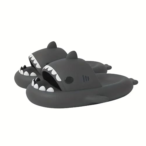 SEDLAV Shark Slides Original Adult Shark Slippers - Couples' Lightweight Slides with Ethylene Vinyl Acetate Sole, Non-Slip Texture & Quick-Drying - Walking-Animated Tooth Toe Cap Design