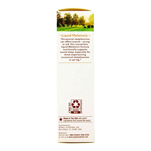 Sundown Naturals Melatonin Liquid Cherry, 2 oz (Pack of 2)