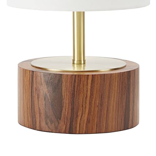 Woodgrain Touch Table Lamp, Walnut and Brushed Brass Finish