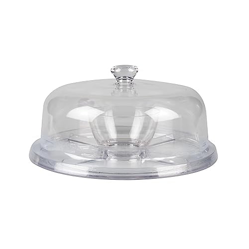 SEDLAV 12'' Acrylic Cake Stand with Dome Cover - Cake Carrier with Lid and Handle, Cake Stands, Glass Cake Stand with Dome, 6 in 1 Multi-Functional Serving Platter