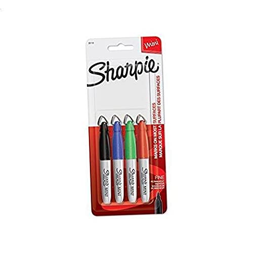 Mini Permanent Markers, Fine Point, Assorted Colors, 4 Count - 35113PP Update Version (4-Count Assorted)