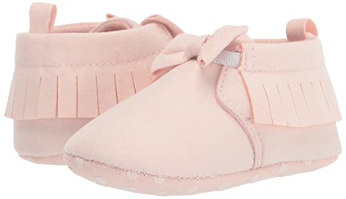 Gerber Baby Moccasins Crib Shoes Newborn Infant Neutral Boys Girls, Pink Fringe, 3 6 Months Unisex