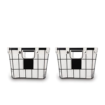 SEDLAV Storage Basket- Wire Basket to Write In Chalk, Small & Medium, Black & Linen. Baskets For Organizing, Toy Storage, Blanket Basket, Gift Baskets, Storage Basket (2 Pack of Small Baskets)