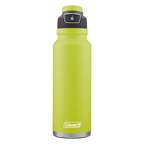 Coleman FreeFlow AUTOSEAL Insulated Stainless Steel Water Bottle, 24oz, Spider Mum