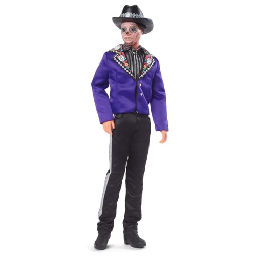 Barbie 2023 Día De Muertos Ken Doll Wearing Blue Jacket and Black Hat, Barbie Signature Collectible