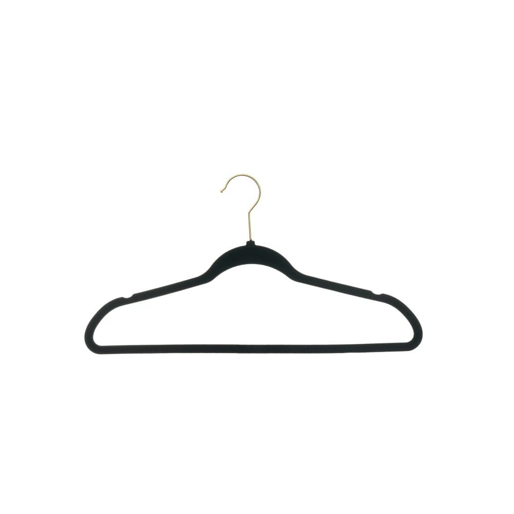 SEDLAV Premium Velvet Hangers, Non-Slip Clothes Hangers, Ultra-Thin & Sturdy Coat Hangers - Black Hanger with Shoulder Grooves - Ideal for Suits, Shirts, Dresses, Gowns (10)