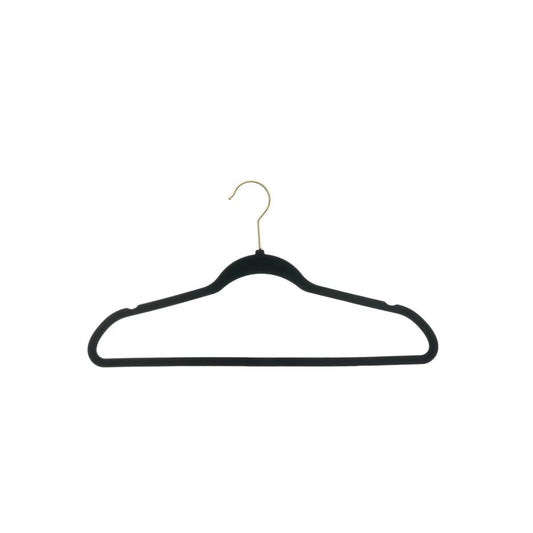 SEDLAV Premium Velvet Hangers, Non-Slip Clothes Hangers, Ultra-Thin & Sturdy Coat Hangers - Black Hanger with Shoulder Grooves - Ideal for Suits, Shirts, Dresses, Gowns (10)