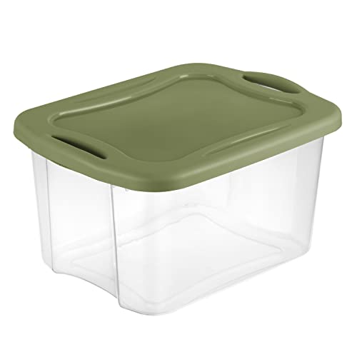 oky 40 Qt. EZ Carry Plastic, Clear/Sage Legume (2), 21.25 x 15.88 x 11.50 Inches