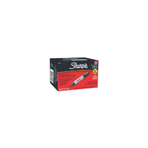 Sharpie Chisel Tip Permanent Markers, Black (12 Count) (2 Pack)