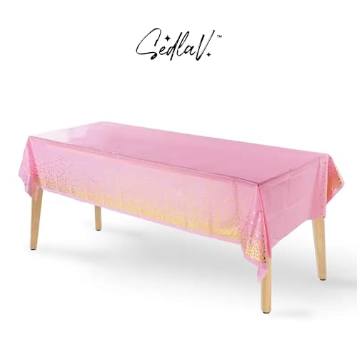 SEDLAV Plastic Disposable Tablecloth- Rectangle 50-107In Stylish Tablecloth for Parties & Events - Disposable Tables, Easy Clean-Up, Dine with Elegance