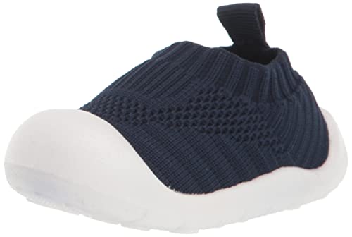 Gerber Unisex Baby Baby Toddler Boy and Girl Stretchy Knit Slip-On Sneaker Navy 0-3 Months
