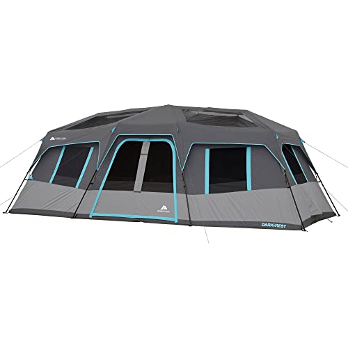 20' X 10' Dark Rest Instant Cabin Tent Sleeps 12 Grey Canvas