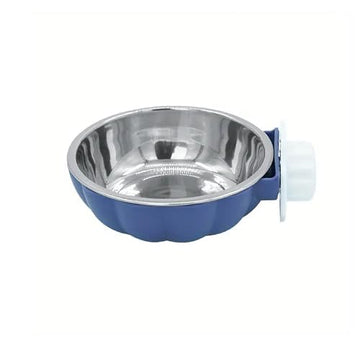 SEDLAV Blue Pumpkin Pet Food Bowl - Hanging Stainless Steel & Plastic Feeder - Reusable, Detachable, Dust-Resistant - Ideal Dog, Cat & Rabbit Water Dish - Gift for Busy Pet Parents